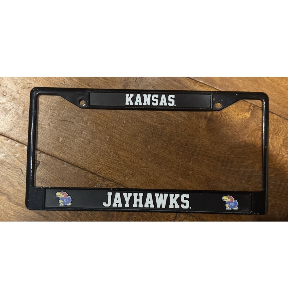 Kansas Jayhawks Black License Plate Frame